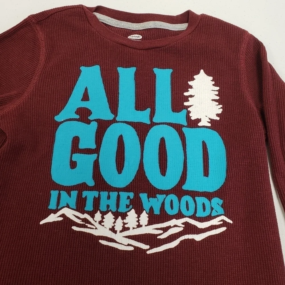 Old Navy All Good in the Woods Long Sleeve Shirt Boys Size Small 6-7